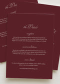 Burgundy Wedding Details Card Template | Semi-Custom Digital Download