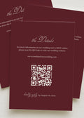 Burgundy Wedding Details Qr Code Card Template | Semi-Custom Digital Download
