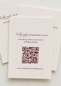 Ivory and Burgundy Wedding RSVP Card Qr Code Template | Semi-Custom Digital Download