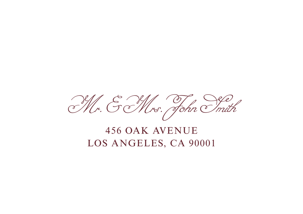 Ivory and Burgundy Wedding Envelope & Euro Flap Liner Template
