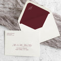 Ivory and Burgundy Wedding Envelope & Euro Flap Liner Template